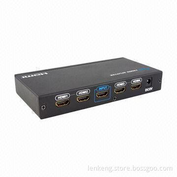 HDMI 1 x 4 Splitter, Supports 3D, CE/FCC-marked, Supports 1,080i/P Resolution, HD, Lenkeng
